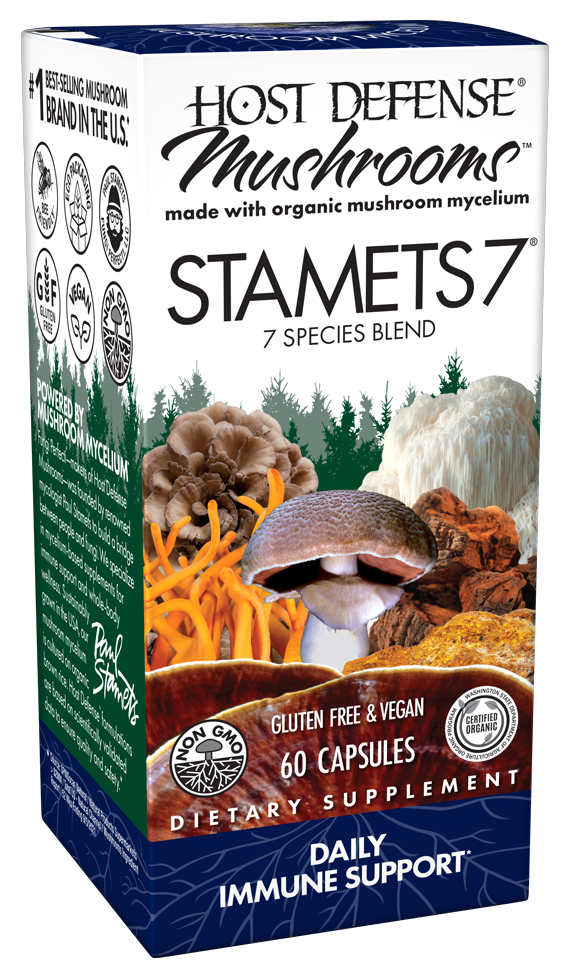 Stamets 7® 60 Capsules | Seven Mushroom Complex Supplement | Tgenius LLC