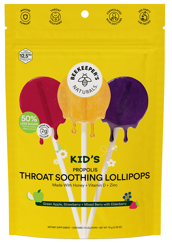 Kid's Throat Soothing 15 Lollipops – Children's Throat Comfort & Wellness Support | TGenius LLC