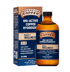 Bio-Active Copper Hydrosol 8 fl oz | Liquid Copper Mineral Support | Tgenius LLC