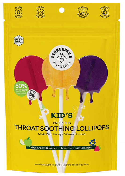 Kid's Throat Soothing 15 Lollipops – Children's Throat Comfort & Wellness Support | TGenius LLC