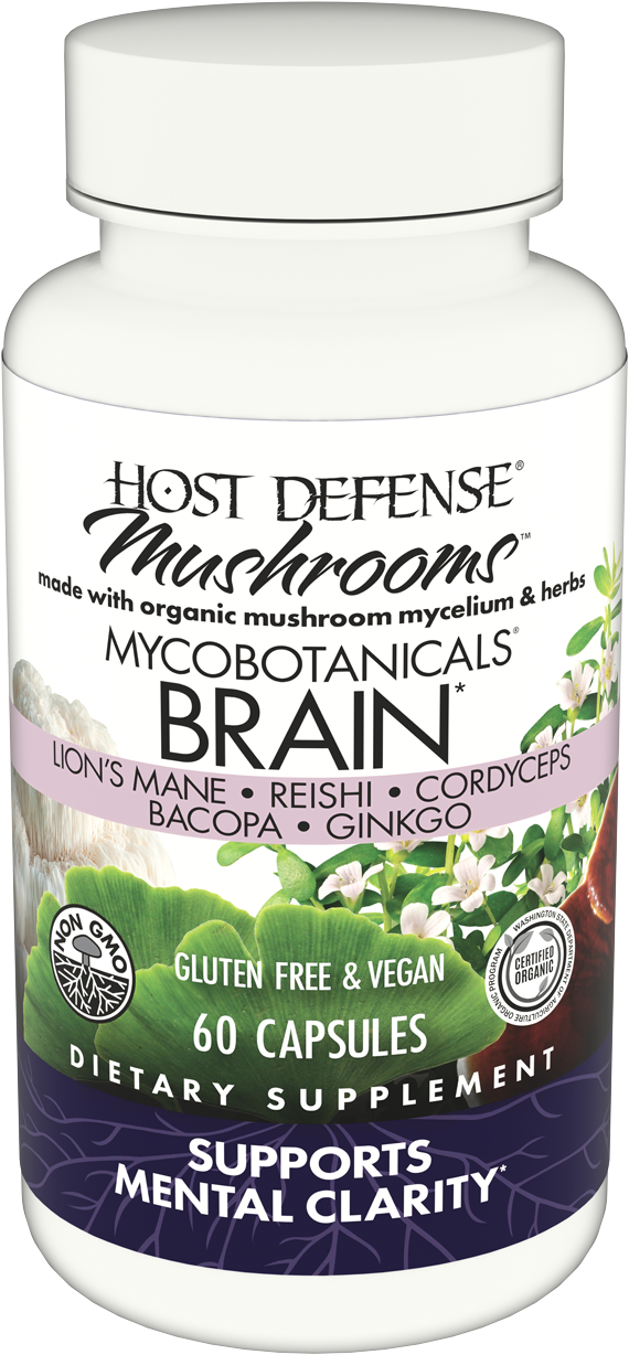 MycoBotanicals® Brain* 60 Capsules | Mushroom & Botanical Brain Support | Tgenius LLC