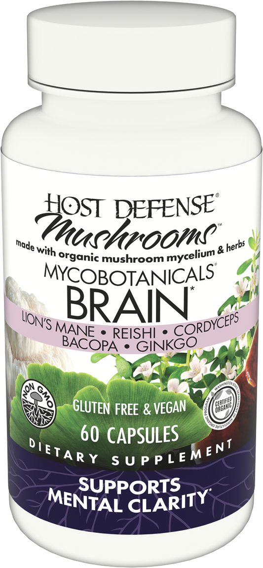 MycoBotanicals® Brain* 60 Capsules | Mushroom & Botanical Brain Support | Tgenius LLC