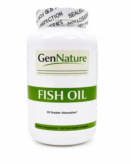 GenNature Omega 3 Fish Oil 1300 mg – High Absorption EPA DHA Supplement (120 Softgels)